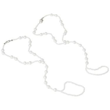 Imagem de Darice VL1901M tornozeleira com contas de pérolas, joia de casamento, média, 19 a 2,5 m