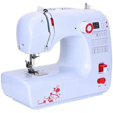 Imagem de Mini máquina de costura portátil com acessórios leves Pedal pedalada de duas velocidades perfeito para crianças domésticas iniciantes meninas e crianças atualizadas