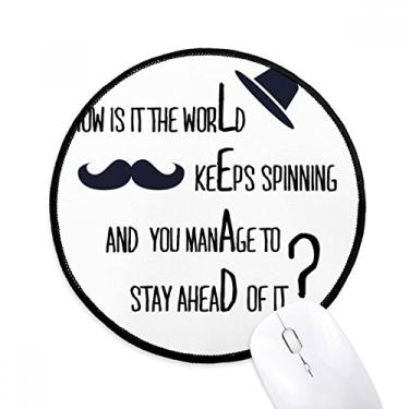 Imagem de DIYthinker Question to Leaders Famous Quote Mouse Pad Desktop Office Tapete Redondo para Computador