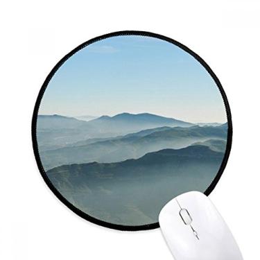 Imagem de DIYthinker Sunshine Mountains Sky Fog Nature Mouse Pad Desktop Office Tapete Redondo para Computador