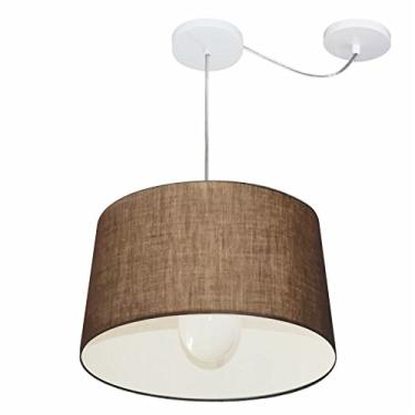 Imagem de Lustre Pendente com Desvio de Centro Cúpula 30/40x45 cm, Vivare Iluminação, Pendente4275 LC, Café, Médio