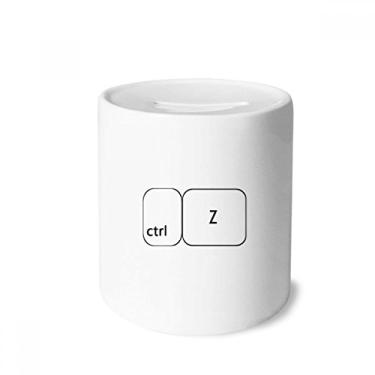 Imagem de DIYthinker Símbolo de teclado ctrl Z caixa de dinheiro caixa de cerâmica porta-moedas presente de cofrinho