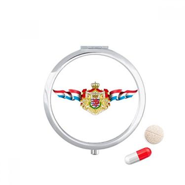Imagem de Porta-comprimidos com emblema nacional da bandeira de Luxemburgo e porta-remédios