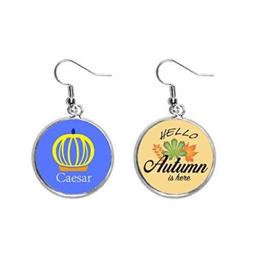 Imagem de Brinco Caesar Roman Imperador Despoto Tirania Orelha Pendente Folha Outono Joias