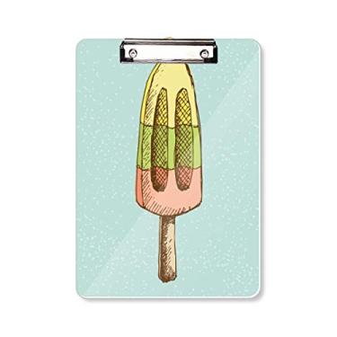 Imagem de Bloco de notas para pasta de sorvete vermelho amarelo verde picolés A4