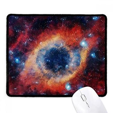 Imagem de Mousepad colorido com estampa de olho do universo de nebulosa e borda costurada, tapete de borracha para jogos