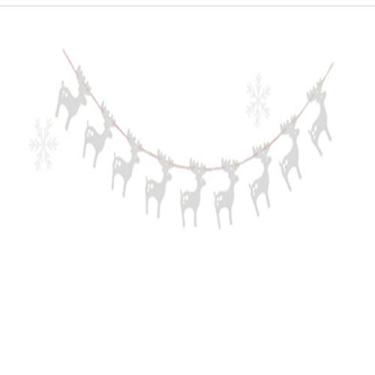 Imagem de Amosfun Bandeira de Natal para decoração de Natal com cordas de guirlanda e alce de Natal para pendurar (3m)