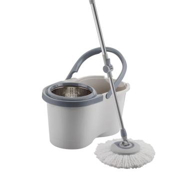 Imagem de Mop Giratório Menalux com Cesto Inox e Refil Extra de Microfibra