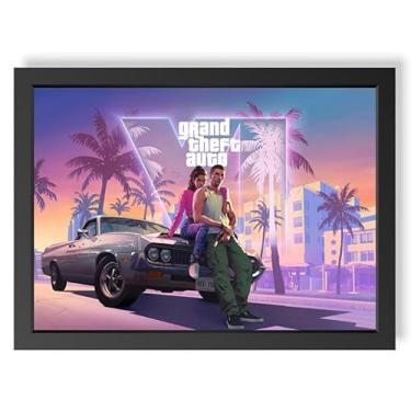 Imagem de Quadro Decorativo Grand Theft Auto VI GTAVI GTA6 vidro premium geek.frame decoração sala quarto anime presente decorativo parede otaku gamer qualidade