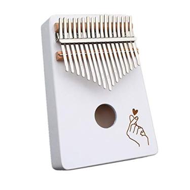 Imagem de Kalimba 17 teclas piano de polegar portátil piano de dedo pinho do norte Marimbas piano instrumento de percussão para kalimba adultos iniciantes presente 18 cm x 13 cm love17key