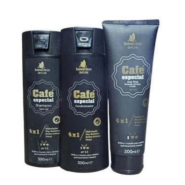 Imagem de Kit Shampoo, Condicionador E Creme Para Pentear Café Especial Plus Bar
