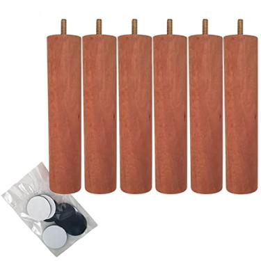 Imagem de Zanline Pés para Cama de Madeira 20cm, 6 Peças, Rosca Padrão, Mel, 4.2cm x 4.3cm x 20cm, para Cama Box Solteiro e Baú