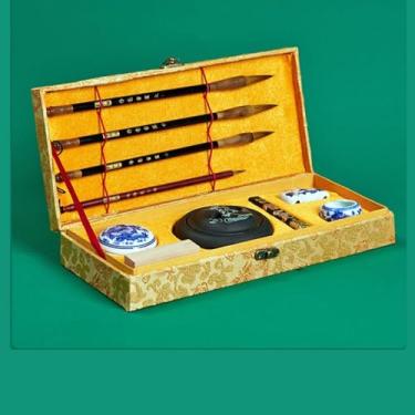 Imagem de YTDJJWLS Four Treasures of Writing Ink Paper Inkstone e tinta para escrever pincel e caligrafia