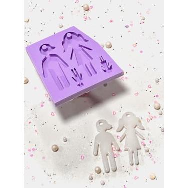 Imagem de Confeitaria dos Moldes, R125 Molde de silicone filhos família pingente chaveiro resina decorar