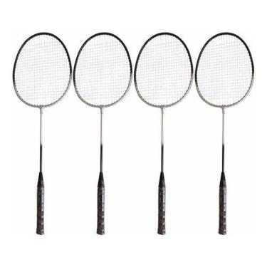Imagem de Kit Badminton 4 Raquetes 2 Petecas C/ Rede E Suporte-Unissex