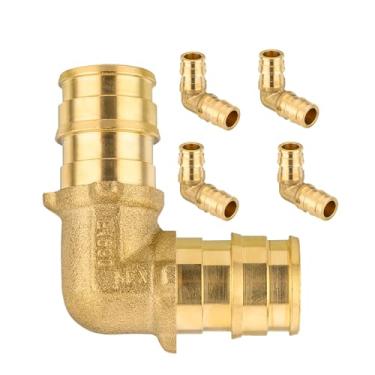 Imagem de GUOFIS Conexões de expansão PEX-A de 3/10.2 cm, cotovelo de latão F1960 Pex-a, encaixes de expansão PEX cotovelo para tubos Pex A (pacote com 5)