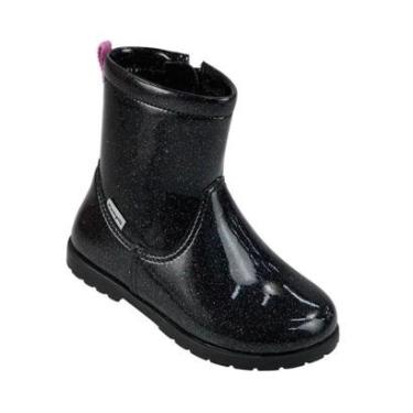 Imagem de Bota Infantil Menina Pampili Rubi Preta Glíter Furtacor-Feminino