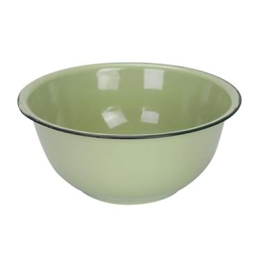 Imagem de Kisangel Tigela de esmalte pratos vintage decoração de acampamento bacia de macarrão esmaltado tigela de esmalte retrô bacia de armazenamento de alimentos fone de ouvido à moda antiga prato de salada