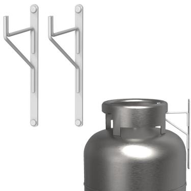 Imagem de Kit 2 Suporte Suspenso Para Botijão De Gás Externo Branco FS