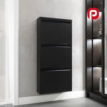 Imagem de Sapateira Aço 3 Gavetas Pandin Móveis Preto