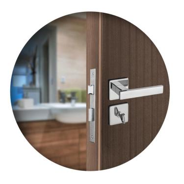 Imagem de Fechadura Para Porta Banheiro Roseta Concept 408 Cromada Pado 40mm