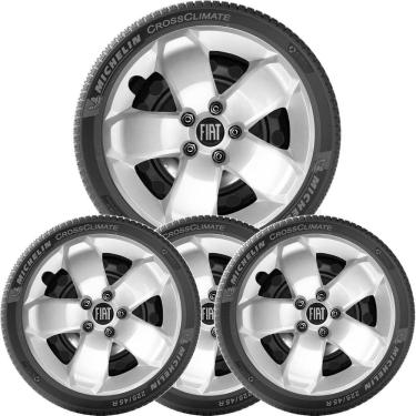 Imagem de Kit 4 Calota Fiat Toro 2017 A 2020 Aro 16 Emblema Novo 301Cp