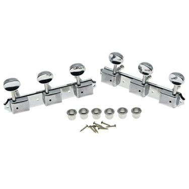 Imagem de Dopro Cromado 3 por lado 3 + 3 em uma placa de afinação de guitarra vintage sintonizador de guitarra para Epiphone LP JR