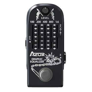 Imagem de AZOR Pedal de guitarra com 6 bandas gráfico EQ Pedais de efeitos de equalização de guitarra com efeito de distorção True Bypass AP-322