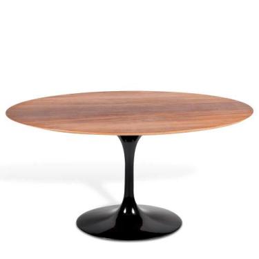 Imagem de Mesa Saarinen Oval Imbuia 235x122cm - Base Preta - mgsaarinen
