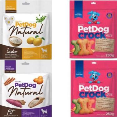 Imagem de Kit 4 Petdog Natural E Crock Super Premium Para Cães - Pet Dog