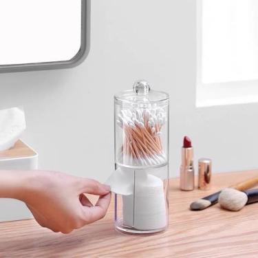 Imagem de Torre Pote Organizador De Algodão e Cotonete ou Maquiagem Cosméticos J