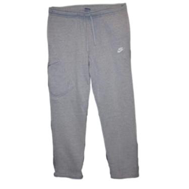 Imagem de Calça de moletom masculina Nike com bainha aberta e bolso de lã, Slim, Light Grey/White, X-Large