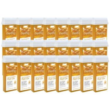 Imagem de Kit 24 Refil Cera Depilatoria Corporal Profissional Depilação Roll On 