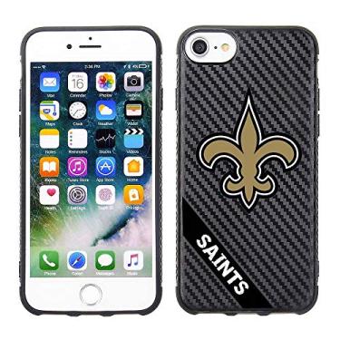 Imagem de Prime Brands Group Capa de celular para Apple iPhone 8/7/6s/ 6 - Preto/Carbono - Licenciado pela NFL New Orleans Saints (NFL-CB01-I8-SNTS)