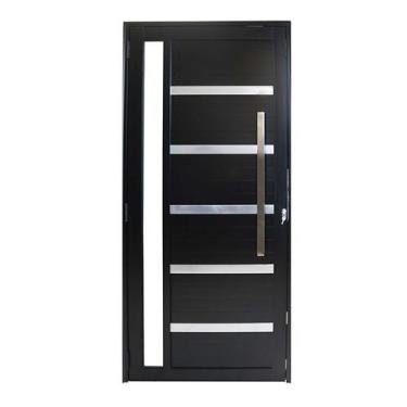 Imagem de Porta Lambril de Alumínio Preto Com Vidro e Puxador CMC Classic L30 - 