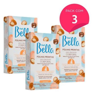 Imagem de Kit 48 Folhas Prontas de Depilação Corporal com Óleo de Argan Depil Be