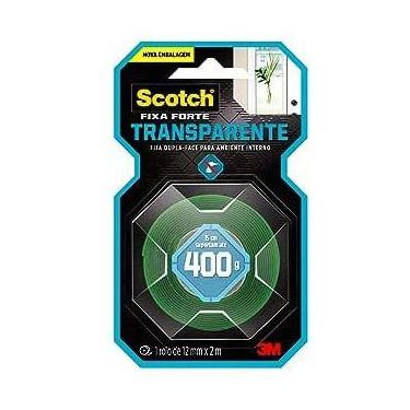 Imagem de Fita Dupla Face Fixa Forte Transparente 12 mm X 2 m (400g) - 3M