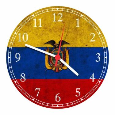 Imagem de Relógio De Parede Bandeira Do Equador Tamanho Grande 50 Cm Quartz G01 