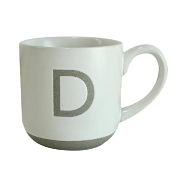 Imagem de COLLECTIVE HOME - Caneca de cerâmica, design de letra maiúscula, textura de arenito fosco, minimalista e elegante, 425 g, perfeita para presentes personalizados (D)