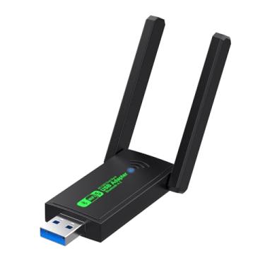 Imagem de Adaptador USB Bluetooth WiFi, 600Mbps WiFi USB 3.0 banda dupla 5G/2,4G, antenas duplas 2dBi, suporta Windows 11/10/8/7/XP, adaptador sem fio para adaptadores de rede de computadores desktop
