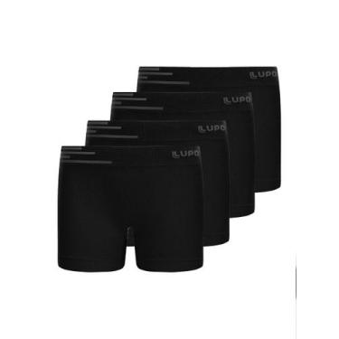 Imagem de Kit com 4 Cuecas Infantil Boxer Lupinho 132-002 - LUPO, Preto, GG