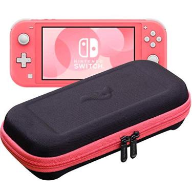 Imagem de ButterFox Slim Carrying Case for Nintendo Switch Lite with 19 Game and 2 Micro SD Card Holders, Storage for Switch Lite Accessories (Coral Pink/Black)