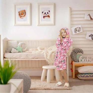 Imagem de Banho roupao infantil plush estamp c/ capuz ref 11805 - La Dotta, Dino
