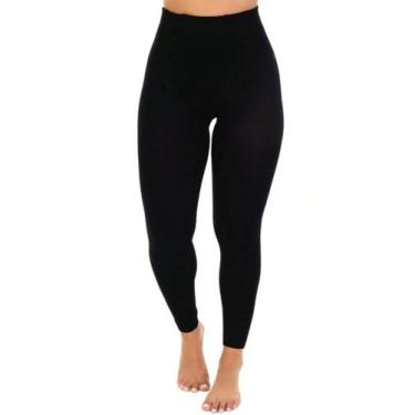 Imagem de Meia Calça Térmica Sem pé Fio 80 Grossa Flanelada Frio Segunda Pele - 