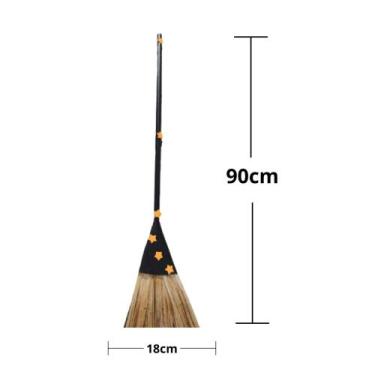 Imagem de Kit 6 Vassoura de Bruxa adereço de fantasia magia Halloween grande - U