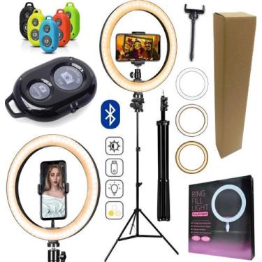 Imagem de Iluminador Ring Light Luz Profissional Suporte Celular Universal + Tri