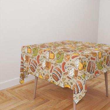 Imagem de Toalha De Mesa Quadrada 4 Lugares Tecido Oxford Cerveja Vintage TL153 
