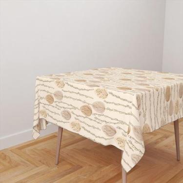 Imagem de Toalha De Mesa Quadrada 4 Lugares Tecido Oxford Ovos Ramos Bege TL299 