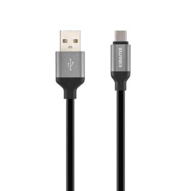 Imagem de Cabo USB Tipo C Turbo Fast Charge Reforçado Type C Kimaster - Preto