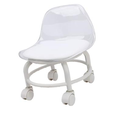 Imagem de Banco de Rolamento Baixo, Mini Assento Traseiro Confortável Com Movimento Suave para Banco de Sapato, Descanso para Pés, Cadeira de Pedicure (Cinza Transparente)